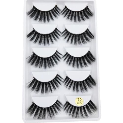 Flash Girl Hot sale 5D-W22 high quality 5 pairs/box eyelashes 5D mink handmade natural long full strip lashes