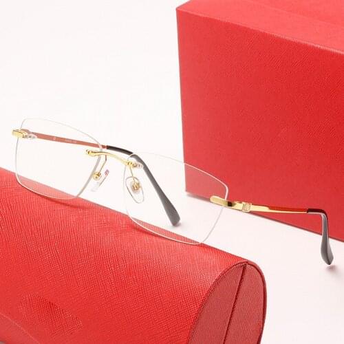 Rimless Glasses Sunglasses Men Women Prescription Glasses Frame Myopia Hyperopia Eye Glasses Frame with original brand box