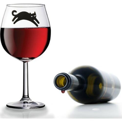 New Design Set of 6pcs Reusable Kitty Cat Silicone Sticky Wine Glass Markers Charms Drink Markers