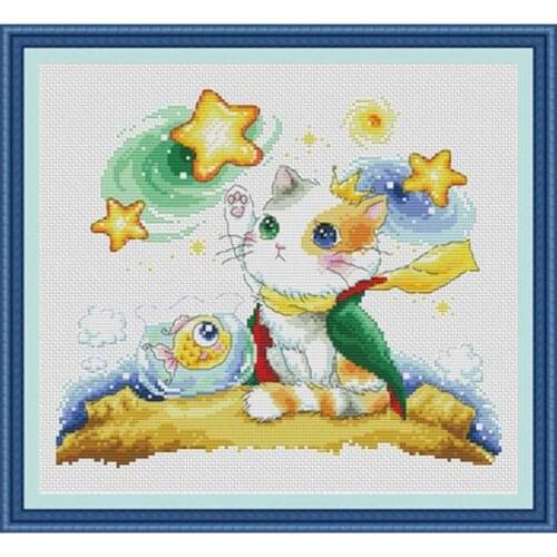 Kitten Prince patterns counted 11CT 14CT 18CT DIY Cross Stitch Sets Chinese Cross-stitch Kits Embroidery Needlework