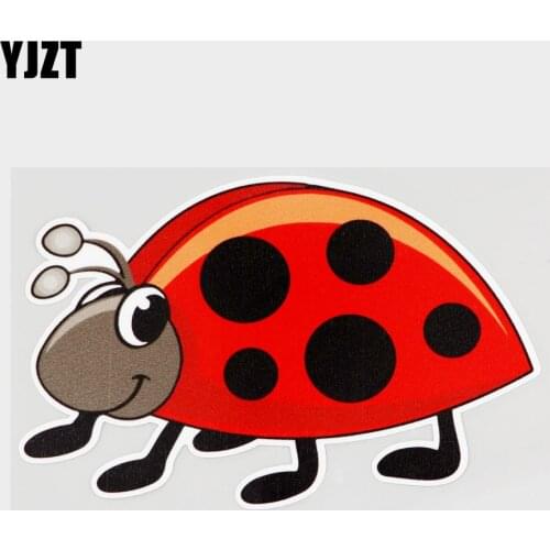 YJZT 14.8CM×9.7CM Decal Ladybug Funny Cartoon PVC Car Sticker 11C-0091