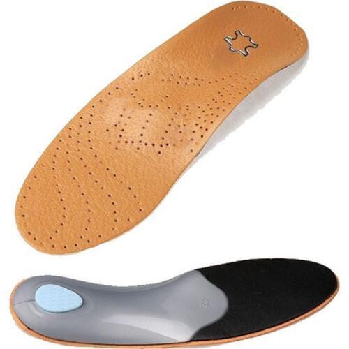 Unisex Faux Leather Orthotics Shoes Insoles Flat Foot High Arch Support 2.8-3cm Orthopedic Pad Cushion For Correction OX Leg