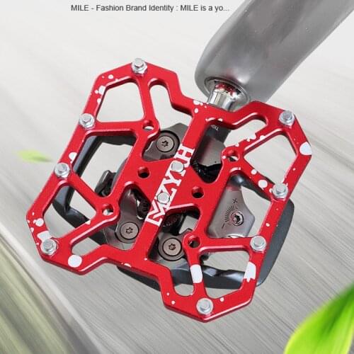 MTB/Road/Bicycle Aluminum Alloy Self-locking Pedal Cycling Bike Lock Pedal Turn Flat Pedal SPD Cleat Clasp Pair for Shimano SPD