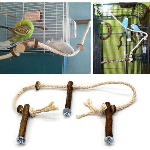 Pet Bird Parrot Cockatiel Stand Frame Parakeet Cage Ladder Climbing Hammock