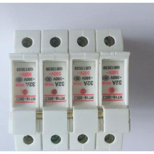 RT18-32 10*38mm Guide install the fuse fuse base with light 380V 500V 4P 32A