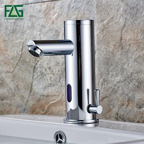 FLG Bath Basin Faucet Hot Cold Water Taps Automatic Hands Touch Infrared Sensor Faucet Bathroom Sink Faucet