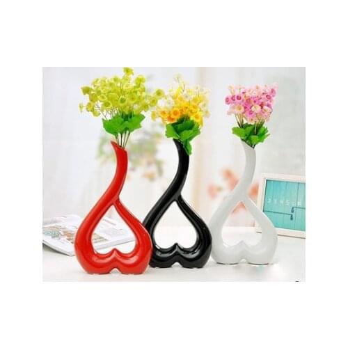Modern Home Decoration Creative Simple Ceramic Living Room Crafts Furnishings LOVE Vase Flower Inserted Ceramic Craft