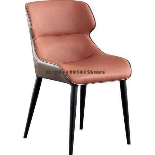 Modern Minimalist Dining Chair Leather Art Back Chair Nordic Luxury Minimalist Restaurant Hotel Dressing Table Desk Chair
