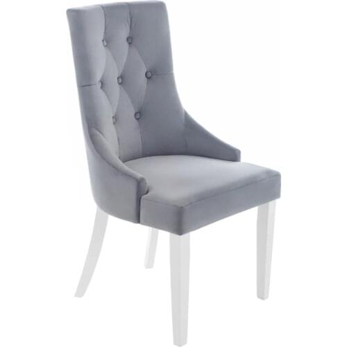 Velvet Dining Chair 48cm H Backrest Solid Wooden Feet Upsterested Soft Seat for Dining Living Reading Guest Room Modern Style