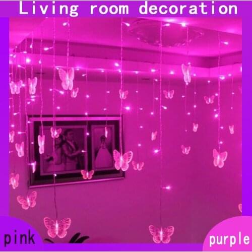 3.8M Butterfly LED Strings Festival holiday butterfly curtain light Christmas wedding highlights 110V / 220V EU / US plug