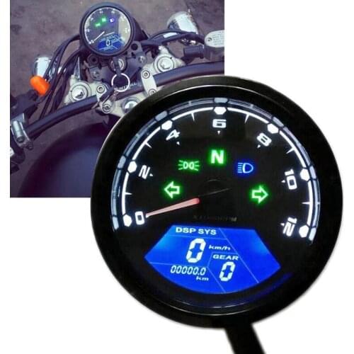 Saisika Motorcycle Meter Led Digita Indicator Light Tachometer Odometer Speedometer Oil Meter Multifunction Night Vision Dial