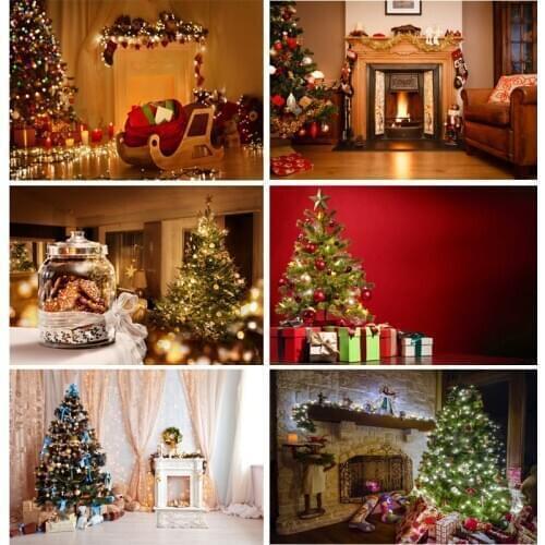 SHENGYONGBAO Art Fabric Christmas Day Photography Backdrops Prop Christmas Tree Festival Photo Studio Background XT20924SD-01