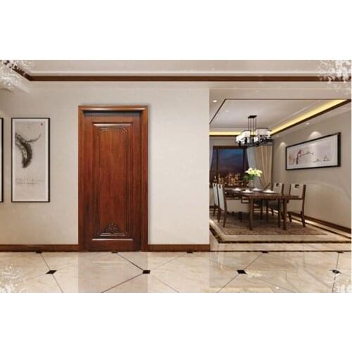 TREEBLING Wooden doors Dark brown modern simple solid wood bedroom study wooden door