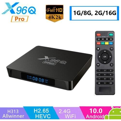 50pcs Android 10.0 TV BOX X96Q PRO H313 Quad-Core 1GB/8GB 2GB/16GB built-in 2.4G WIFI smart media player