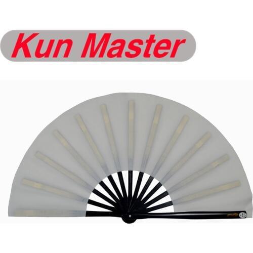 Good quality white Bamboo Kung Fu Fan, Martial Arts Performance Fan,Wu Shu Fan