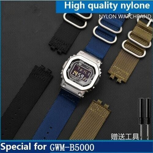 Substitute for SHOCK watch with GMW-B5000 series square watchs 24mm nylon bracelet