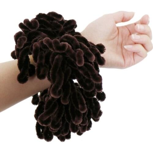1Pc Muslim Women Fluffy Velvet Hijab Scrunchies Solid Color Plain Big Hair Ring Tie Bun Clip Flexible Rubber Band Headwear