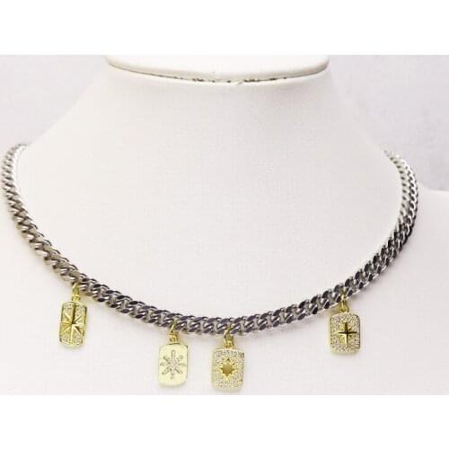 10 Pcs Charms pendants necklace silver Chain necklace Handmade jewelry necklace wholesale women jewelry gift 7327