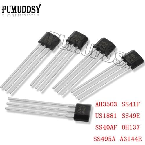 10PCS SS40AF SS41F SS495A SS49E 40AF 41F 495A 49E OH41F SS495A1 Hall sensor SS40 SS41 SS495 SS49 A3144E U18 US1881 AH3503 OH137