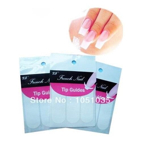 10 packs/lot mixed design French Manicure Nail Art Tips Form Fringe One Style Guides Nail Sticker Tips Free shipping