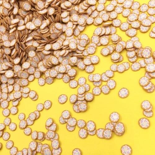 100g Kawaii Polymer Soft Clay Donuts Slice Sprinkle for Crafts DIY Slime Filling Fake Cake Dessert Food Particles:6mm