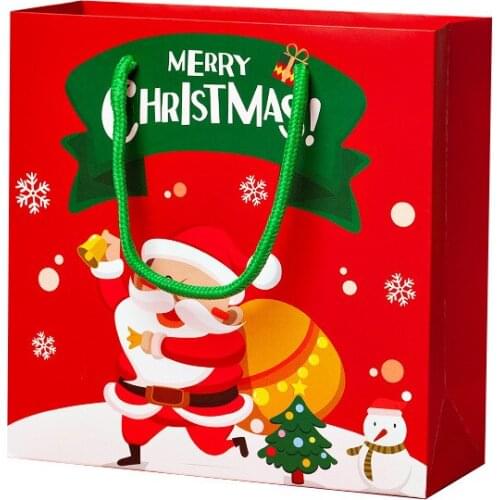 100pcs/lot Red Christmas Gift Bag Santa Claus gift wrapping bag Christmas Eve Apple packing box Christmas Apple Bag