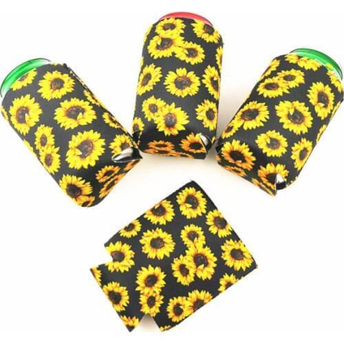 12Pcs 330ml 12oz Sunflower Insulated Neoprene Beer & Soda Sleeve Covers Can Coolers Sleeves Perfect For BBQ Weddings Parties