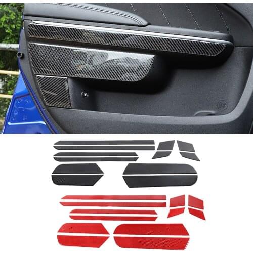 Fit for Dodge Charger 2015-2021 Real Carbon Fiber Door Panel Cover Decoration Trim 12PCS Interior Car Accessories