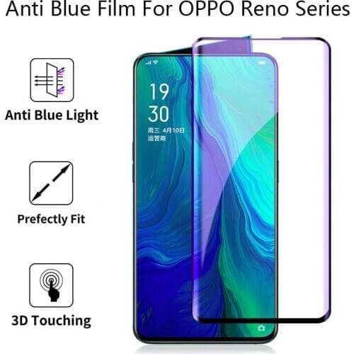 2Pcs Full Cover 9H Protective Front Film Anti Blue-ray Tempered Glass For OPPO Reno ACE 2 Z 2Z Glass Screen Protector For Reno 3