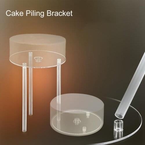 4pcs Birthday Party Decoration Cake Stand Set Plastic Reusable Cake Separator Plate With 3Cake Support Rods Party Decor Supplies