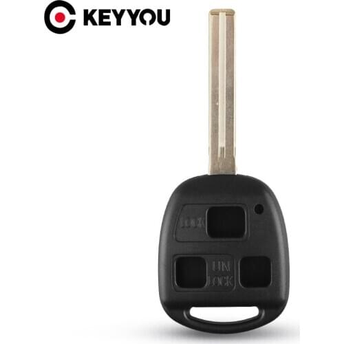 KEYYOU Key Case For LEXUS ES RX LS LX GS GX For Toyota Car Key 3 Buttons Uncut TOY48 Blade 46mm Key Shell Fob Long Blade