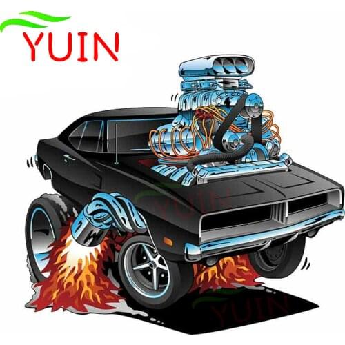 Muscle Cars Wall Creative Car Sticker Personality PVC Body Bumper Decoration Accessories Waterproof Anti-UV Decal 13*12cm