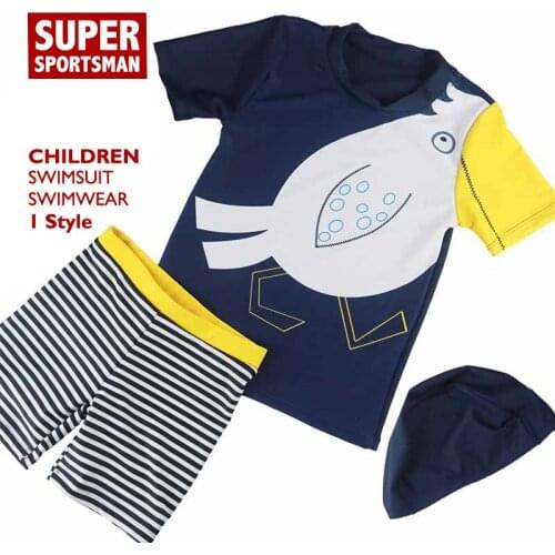 Children Beach Wear Two Piece Swimwear Kids Boy Cartoon Animal Swimsuit Toddler Rashguard Baby Sports Bathing Swimming Surf Suit