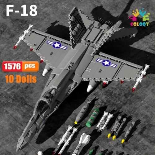 Kids Toys F-18 Super Hornets Fighter Model Building Blocks Mini Dolls Figures Bricks Military Plane Toys For Children as Gifts