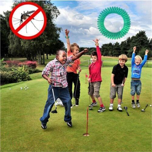 10pcs Stretchable Elastic Coil Spiral Hand Wrist Band Telephone Ring Chain Anti-mosquito Bracelet Spring Repellent Sport Travel