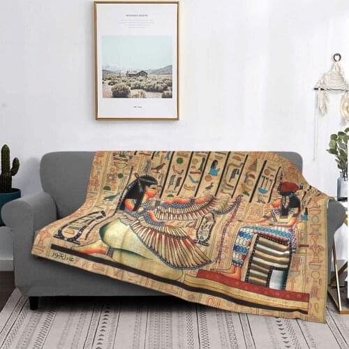 Ancient Egyptian Civilization Blanket Fleece Printed The Ancients Daily Warm Throw Blankets for Sofa Bedroom Plush Thin Quilt