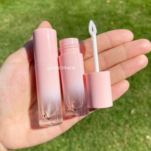4ml pink Design Round Shape Gradient Color Lip Gloss Container DIY Lip Gloss tubes Plastic Empty Lipgloss Tube Packing