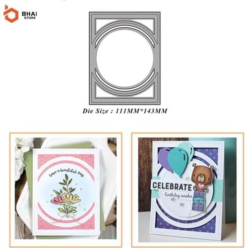 Round Hollow Background Frame Metal Cutting Dies and Stamps DIY Scrapbook Photo Album Decorative Embossing Paper Cards 2021 New