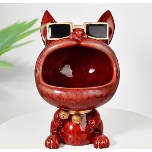 Cool Bulldog,Statue,Table Decoration,Fashion Sculpture,Home Room Decor,Multifunction,Desk Storage Box,Animal Figurine Miniature