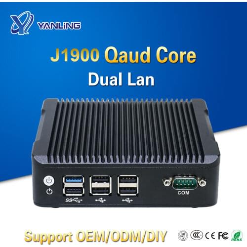 Mini Pc 2 Lan Port Intel Quad Core J1900 CPU 2.0GHz Fanless Computer For Window 7 8 10 OS Embedded One VGA and one HD Port