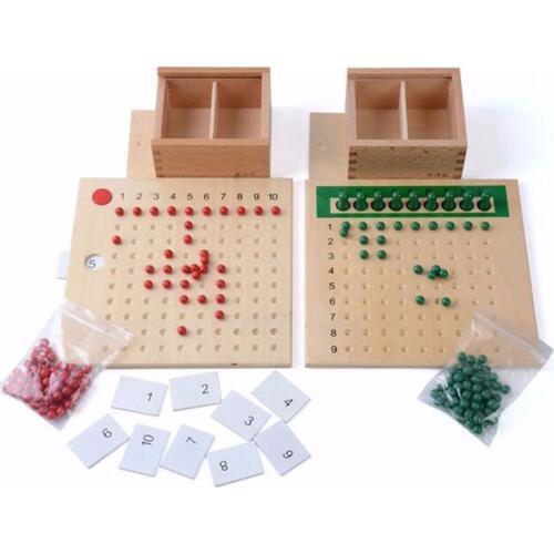 Montessori Math Material Boxed Multiplication and Division Arithmetics Teaching Aids Educational Wooden Toys For Children