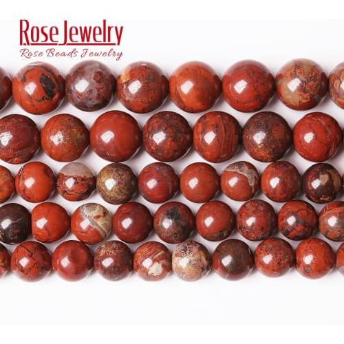 Factory Price Natural Stone Red Brecciated Jaspers Round Beads 15" Strand 4 6 8 10 12 MM Pick Size For Jewelry Making