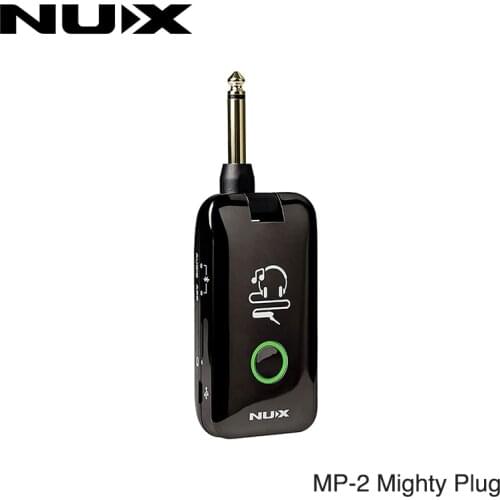 NUX MP-2 Mighty Plug Bluetooth Guitar and Bass Modeling Headphone Amplug Bundle For Electric Guitar