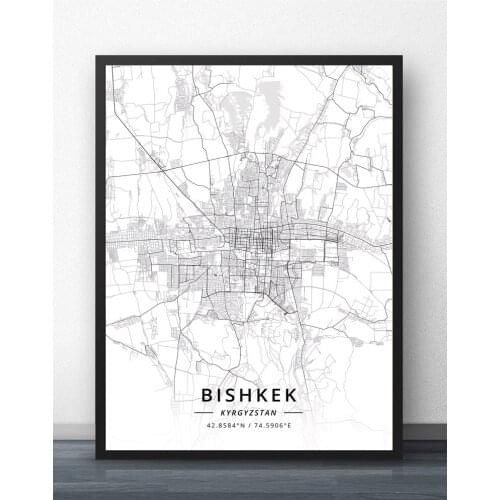 Bishkek Kyrgyzstan Map Poster