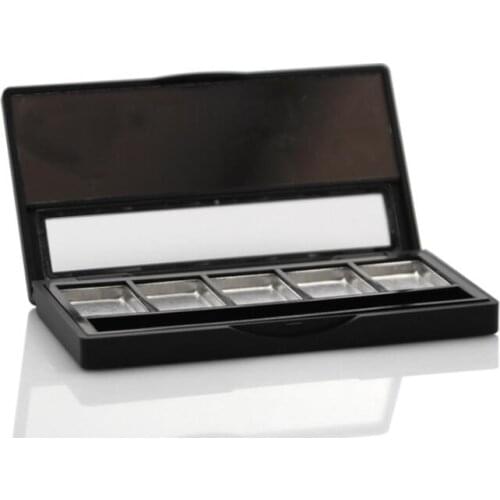1pcs New DIY Empty 5 Square Grid Eyeshadow Lipstick Powder Box Case Cosmetic Packing+5PCS Palette