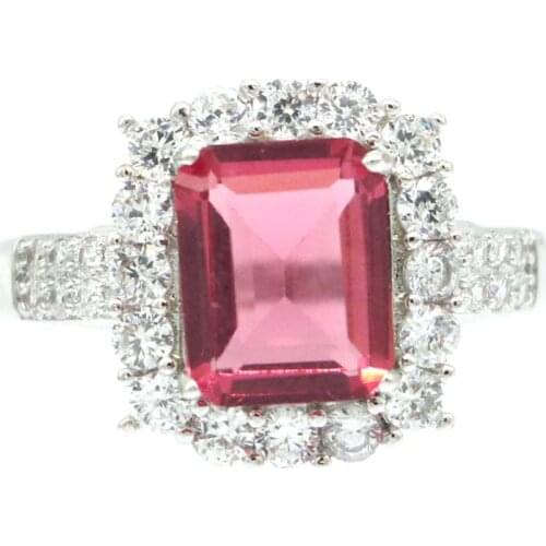 20x15mm SheCrown Luxury 3.7g London Blue Topaz CZ Ladies Wedding Daily Wear 925 Sterling Silver Rings