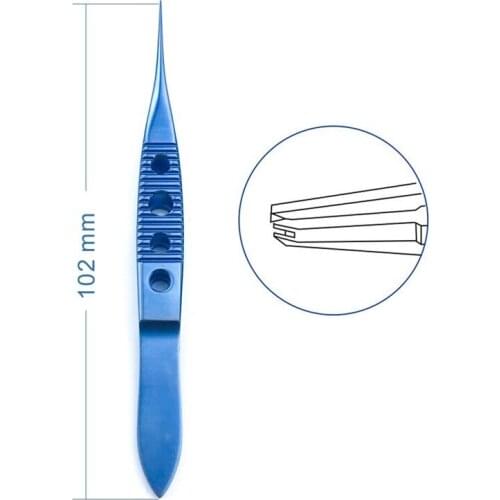 Titanium Straight Toothed Forcep 102mm ophthalmic eye instrument