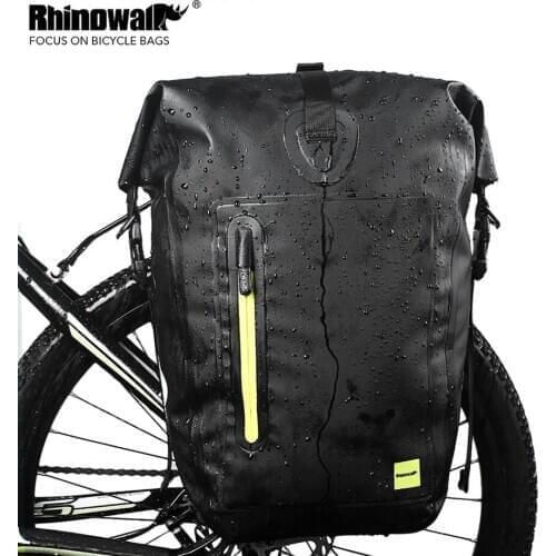 Bicycle Backpack Full Waterproof Shelf Bag 25L Unilateral Frame Bag Long-Distance Trip Bicycle Saddle Bag Storage Basket Backpac