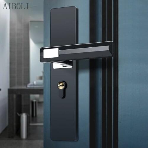 Indoor Toilet Mute Door Lock Bedroom Door Lock American Black Thickened Door Lock