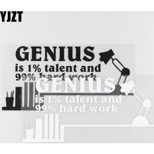 YJZT 21.9X10.6CM GENIUS Cartoon Word Decoration Vinyl Car Sticker Funny Decals Black/Silver 4C-0003